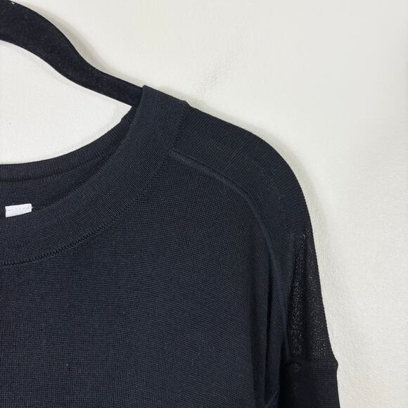 Everlane Black Relaxed Fit Lightweight Pure Wool Crewneck Short Sleeve T Shirt - Picture 3 of 11